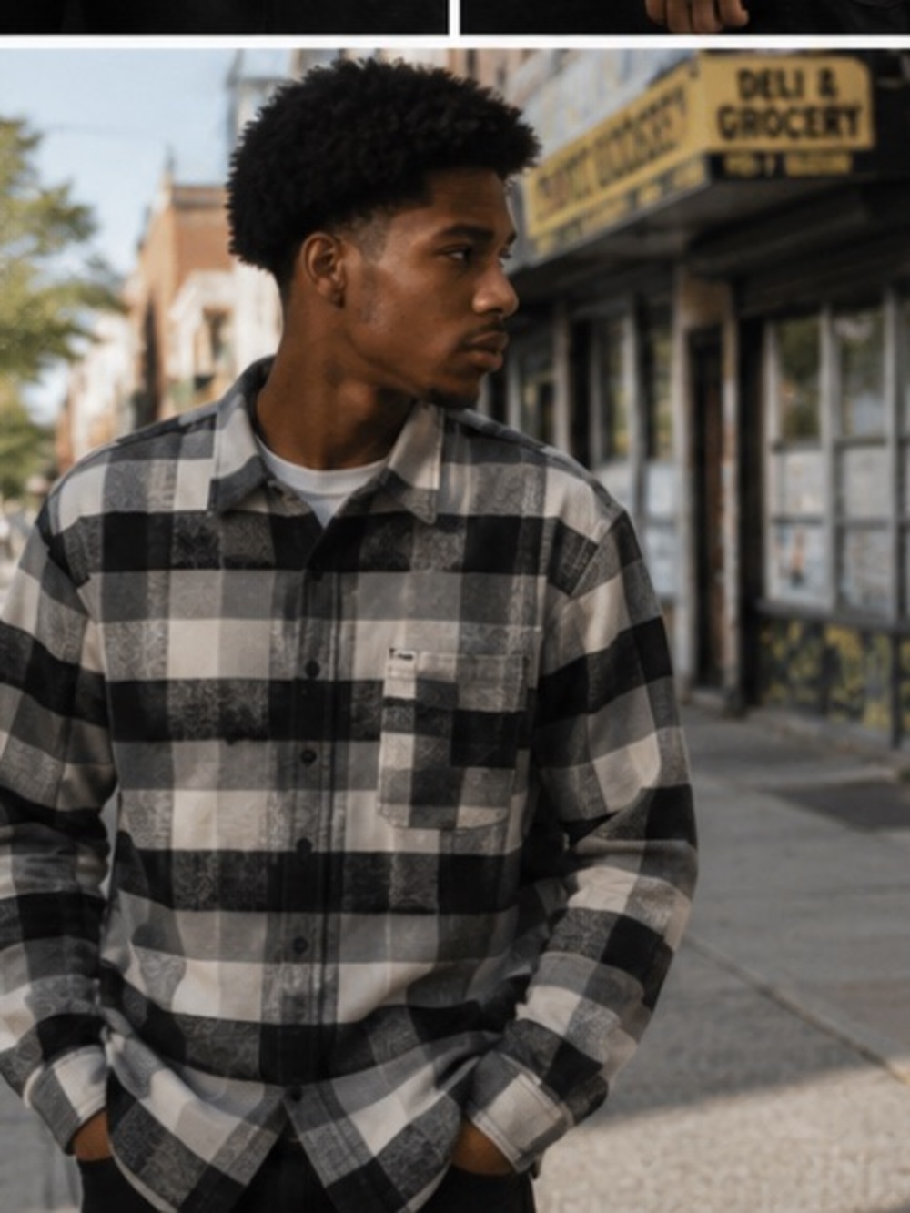 Hollister Black & White Plaid Button-Down Shirt - Picture 6 of 6
